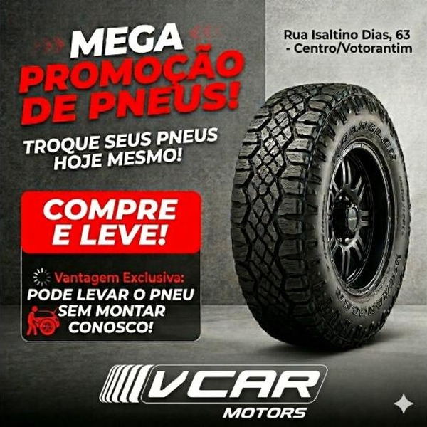 Mega promoção de pneus na V Car Motors